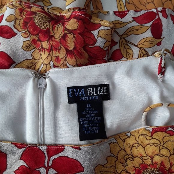 EVA BLUE RUFFLED SPAGHETTI STRAP DRESS 12 - Picture 7 of 8